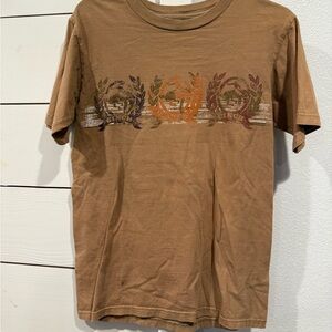 Cinch Brown Short Sleeve Graphic Tee with Multicolor Crest